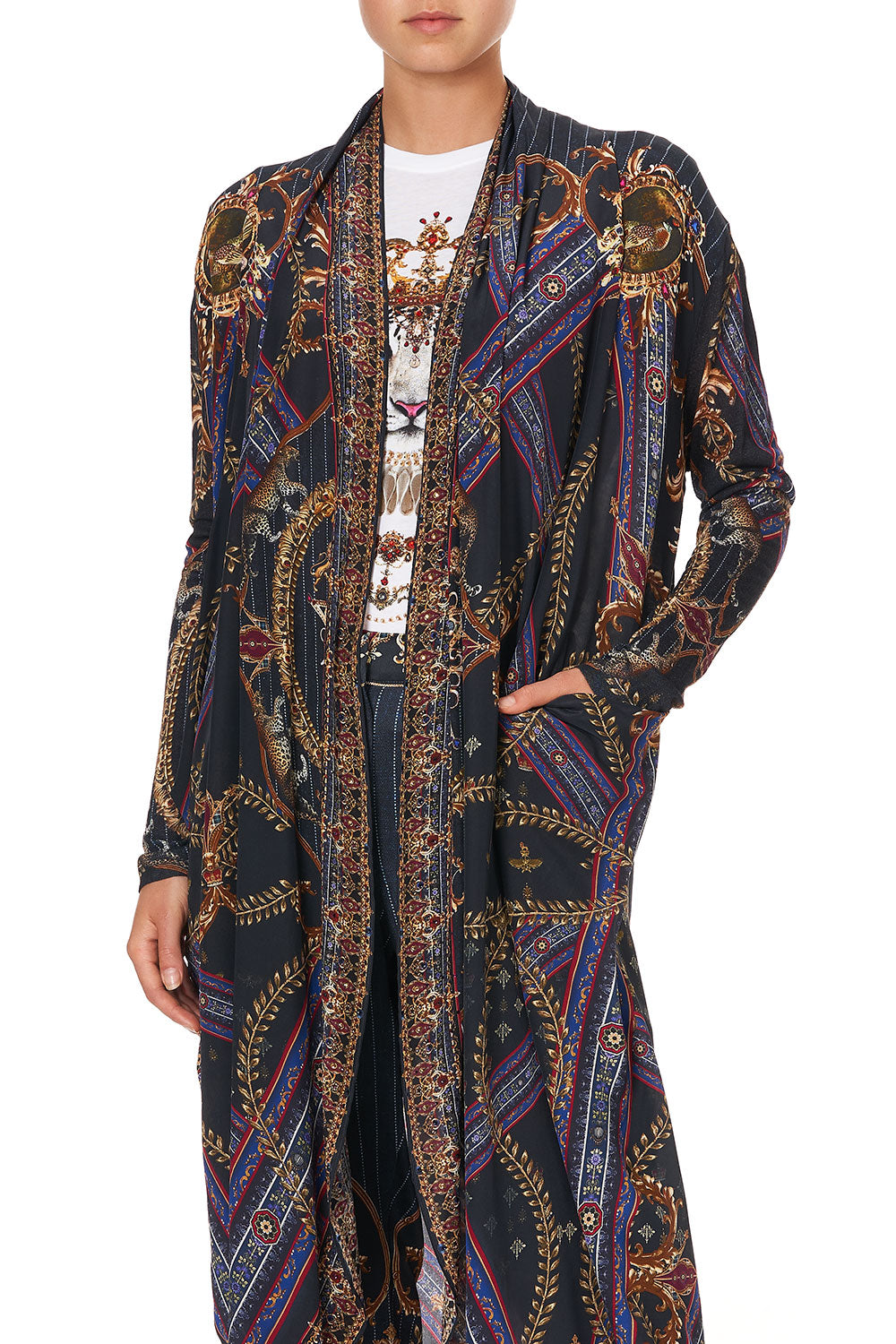 LONG CASUAL JACKET WITH POCKETS DINING HALL DARLING