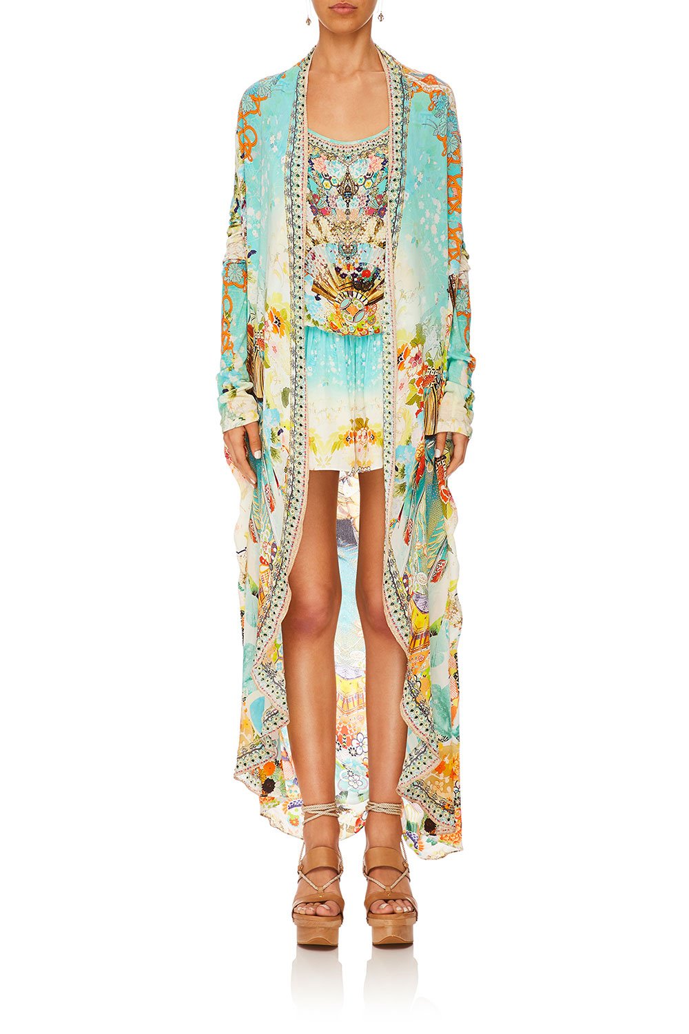 CAMILLA LONG CASUAL JACKET W/ POCKETS RETRO'S RAINBOW