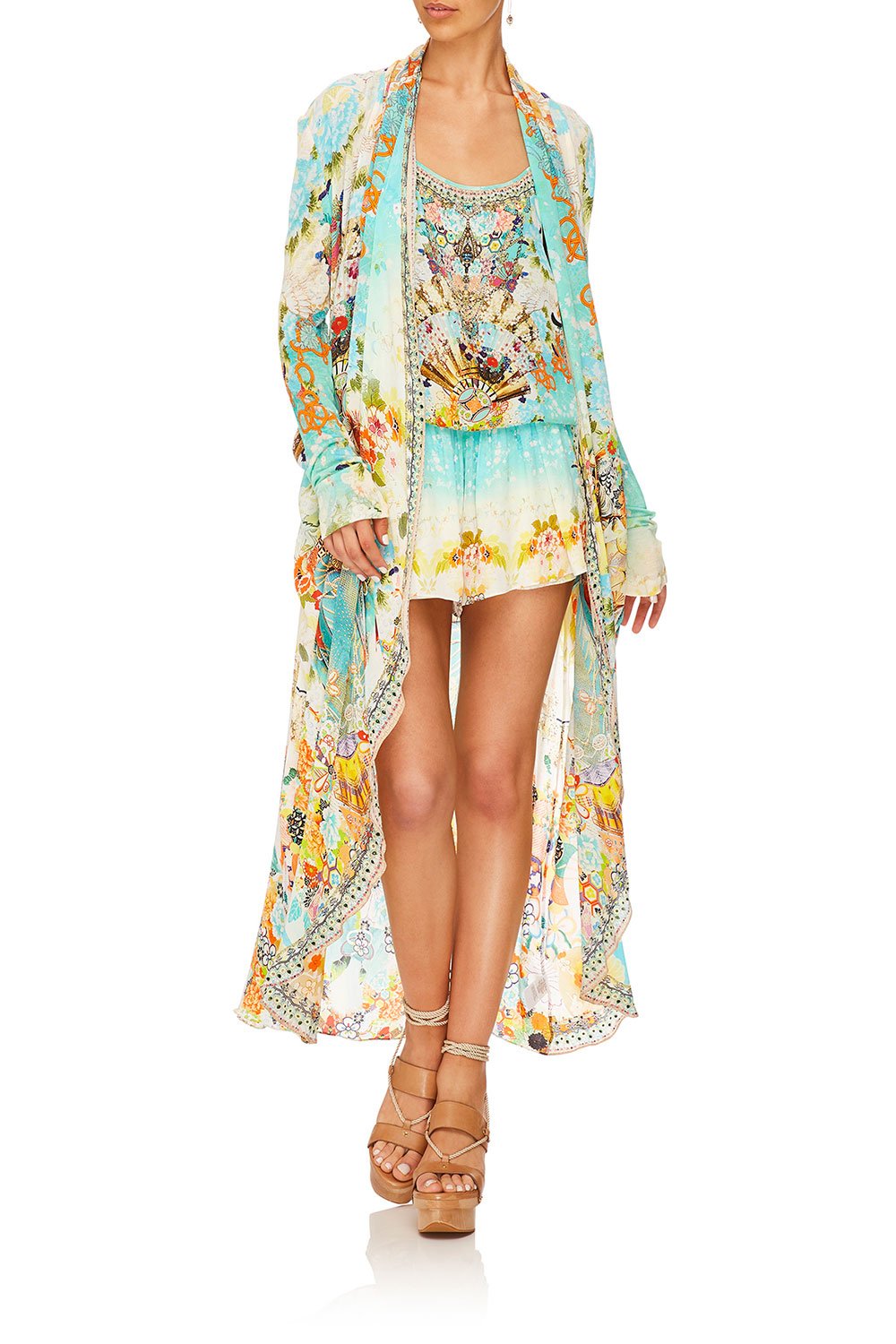 CAMILLA LONG CASUAL JACKET W/ POCKETS RETRO'S RAINBOW