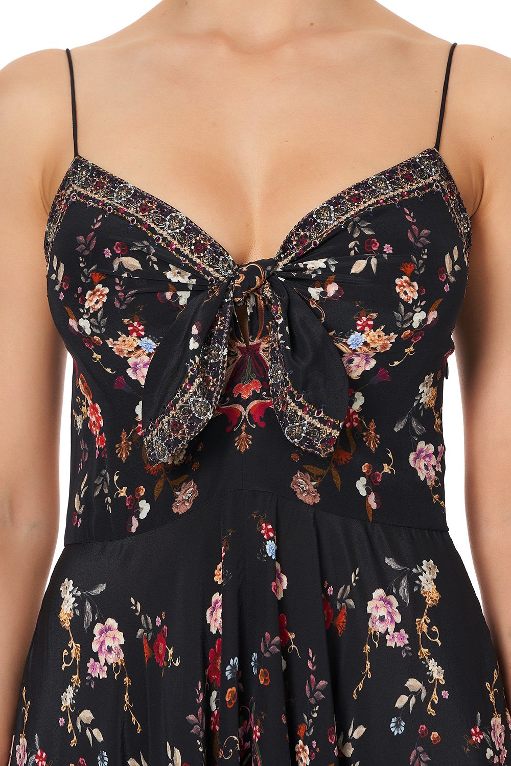 LONG DRESS WITH TIE FRONT A GIRL LIKE YOU