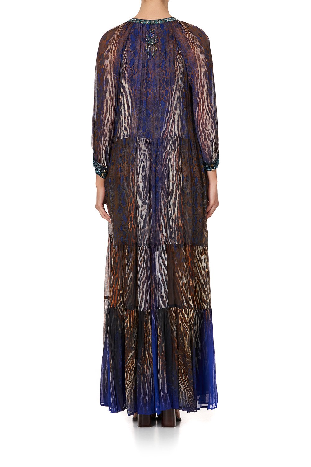 LONG GATHERED PANEL DRESS KOMODO QUEEN