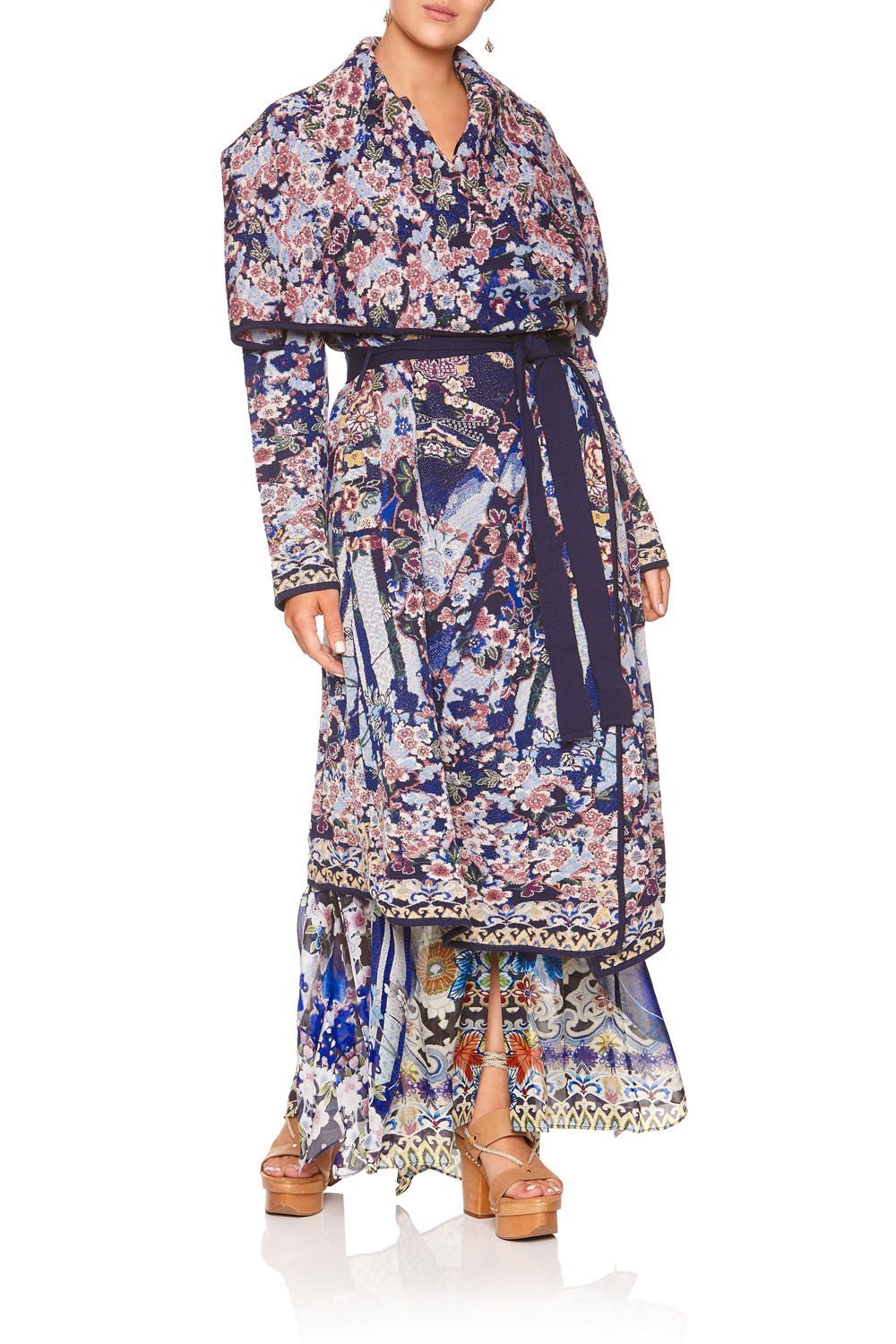 LONG JACQUARD CARDIGAN WITH TIE DARLING'S DESTINY