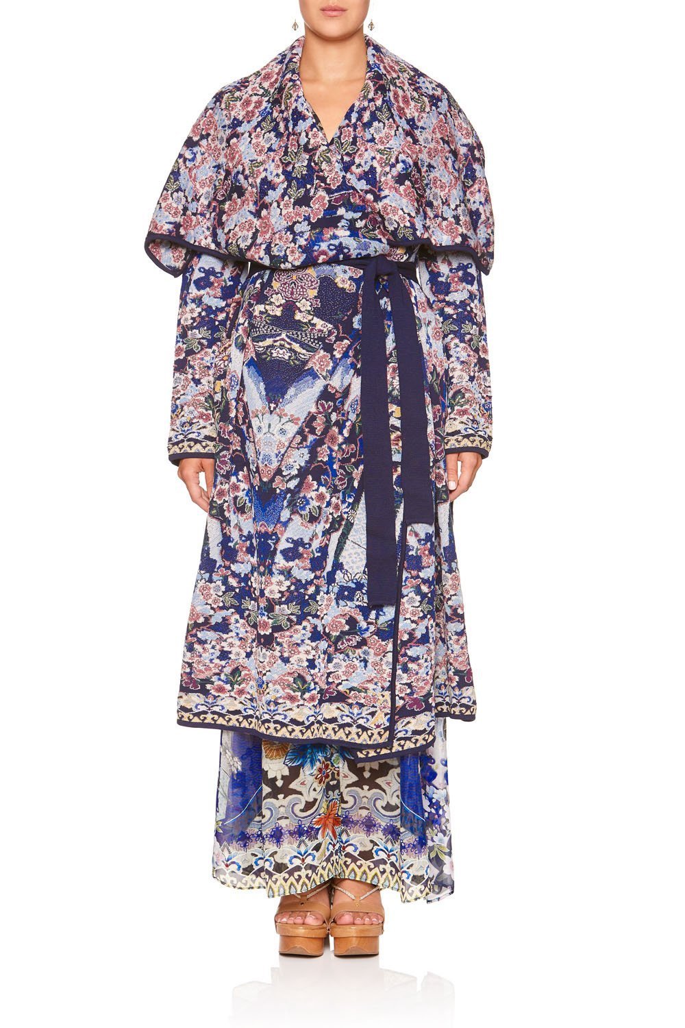 LONG JACQUARD CARDIGAN WITH TIE DARLING'S DESTINY