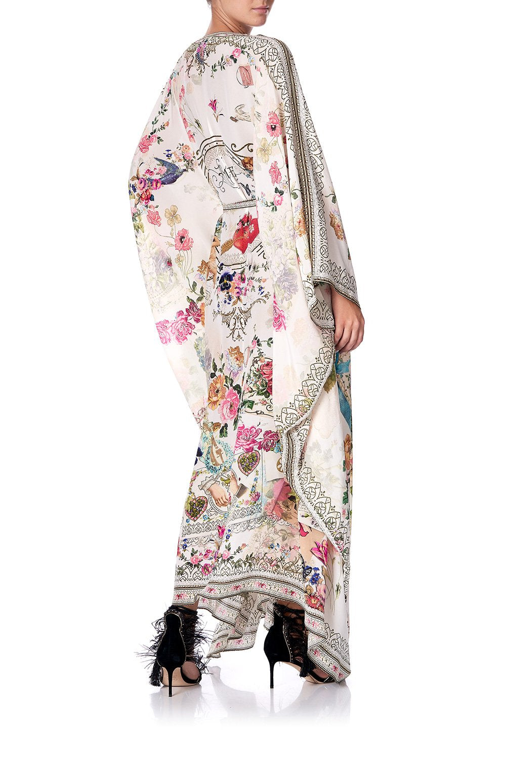 SPLIT HEM LACE UP KAFTAN JARDIN POSTCARDS