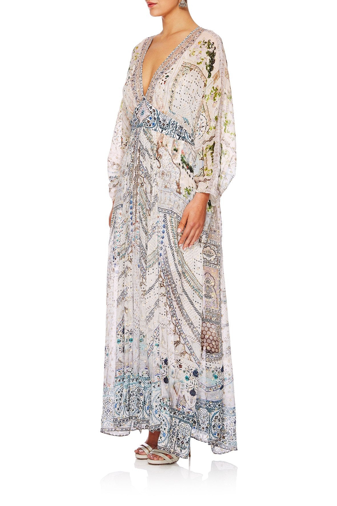 BREAKFAST WITH SILVIA LONG KAFTAN W WAISTBAND