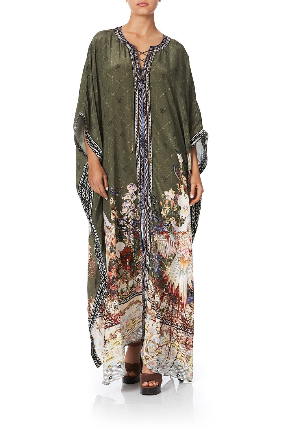 LONG LACE UP KAFTAN WITH EYELETS WATCHFUL WINGS