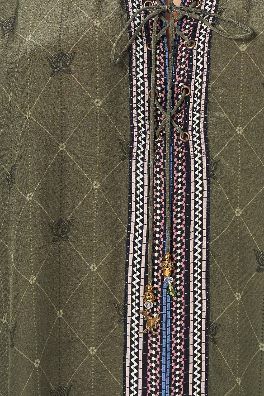 LONG LACE UP KAFTAN WITH EYELETS WATCHFUL WINGS