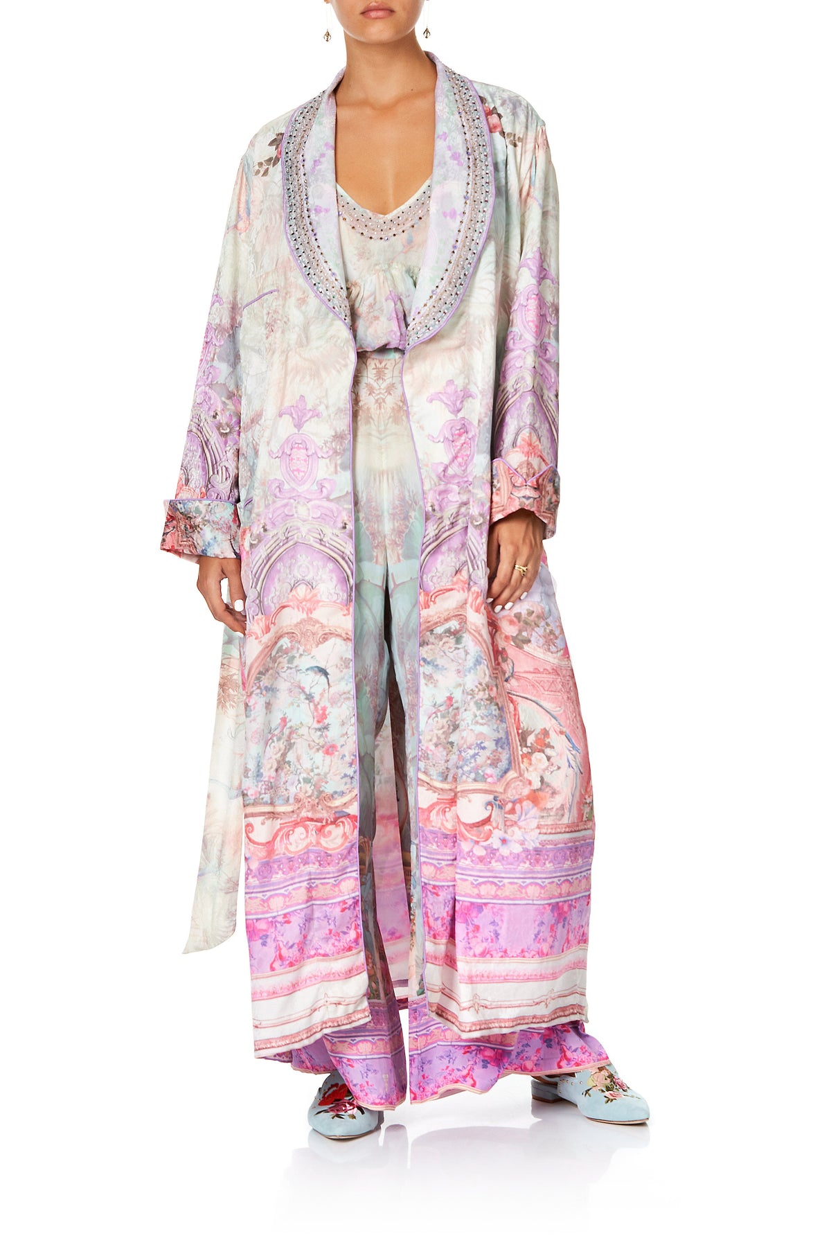 CAMILLA LONG ROBE WITH TIE ELECTRON LIBRE