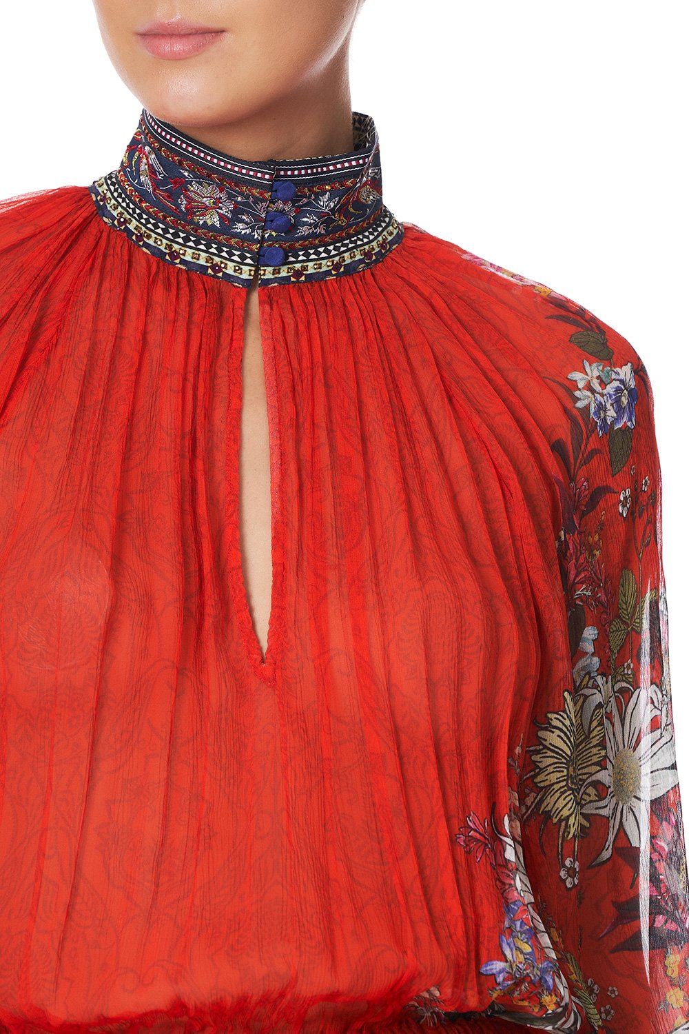 LONG SLEEVE DRESS WITH COLLAR WONDERING WARATAH