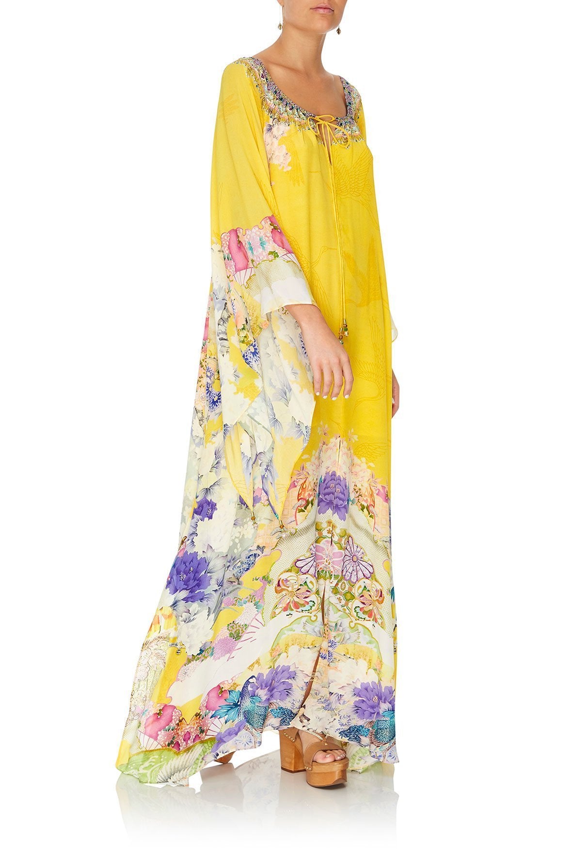 LONG SLEEVE DRESS WITH TIE FRONT MELLOW MUSE