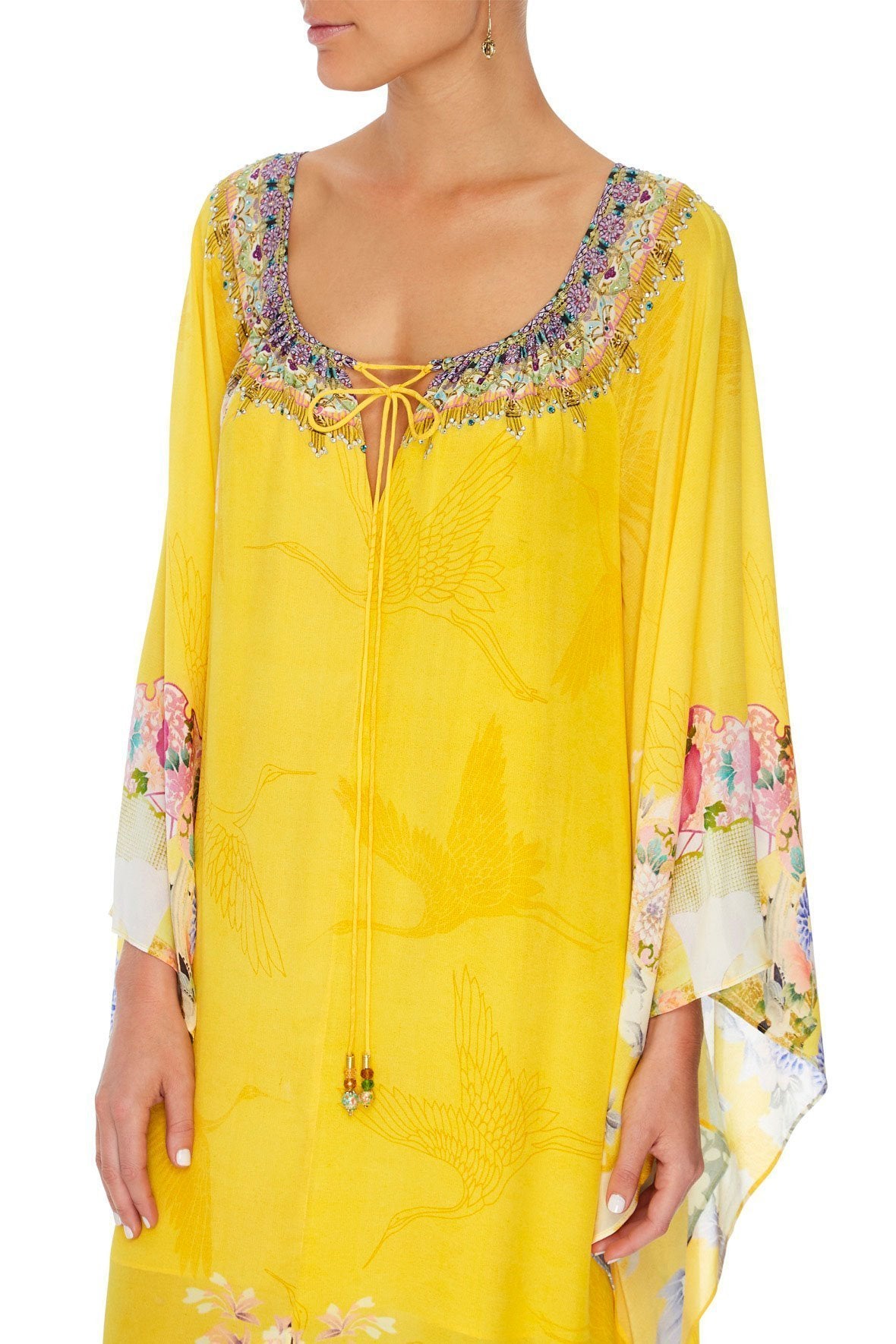 LONG SLEEVE DRESS WITH TIE FRONT MELLOW MUSE