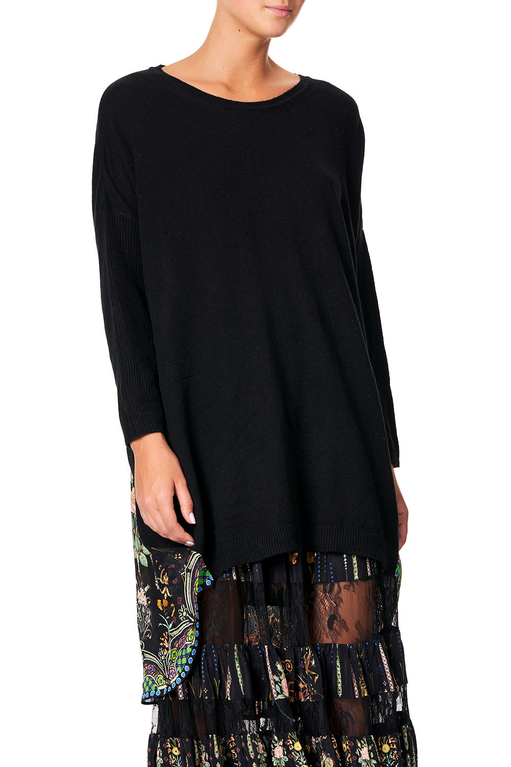CAMILLA LONG SLEEVE JUMPER WITH PRINT BACK REBELLE REBELLE
