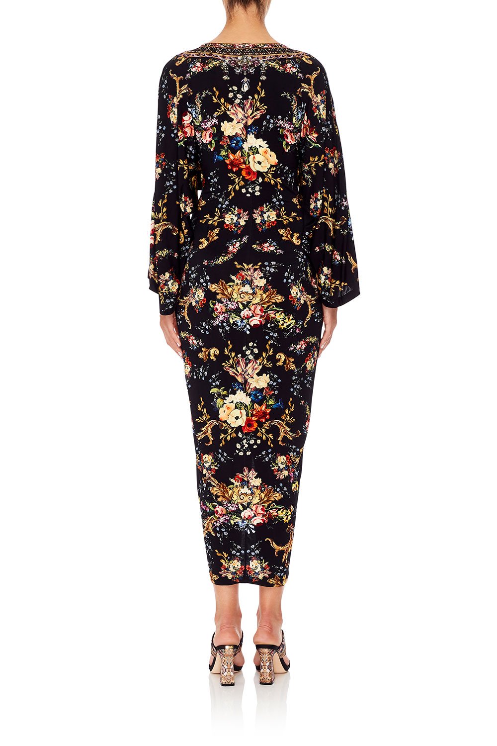 CAMILLA LONG SPLIT FRONT TWIST DRESS FRIEND IN FLORA