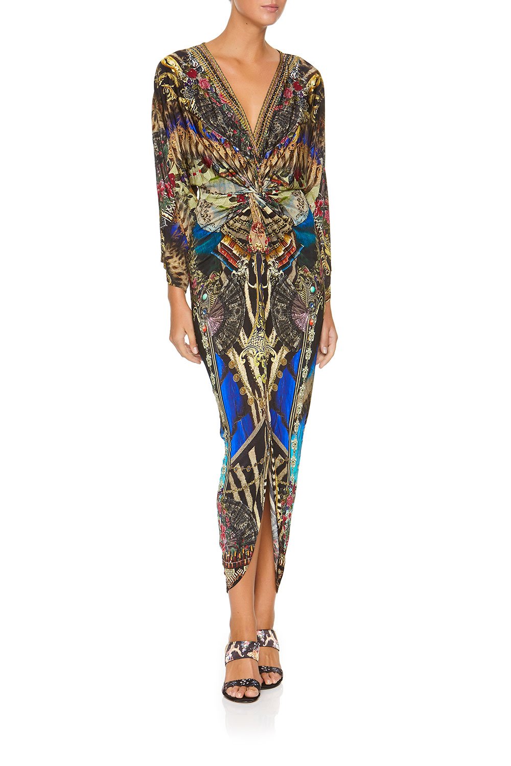 LONG SPLIT FRONT TWIST DRESS STRONGER TOGETHER