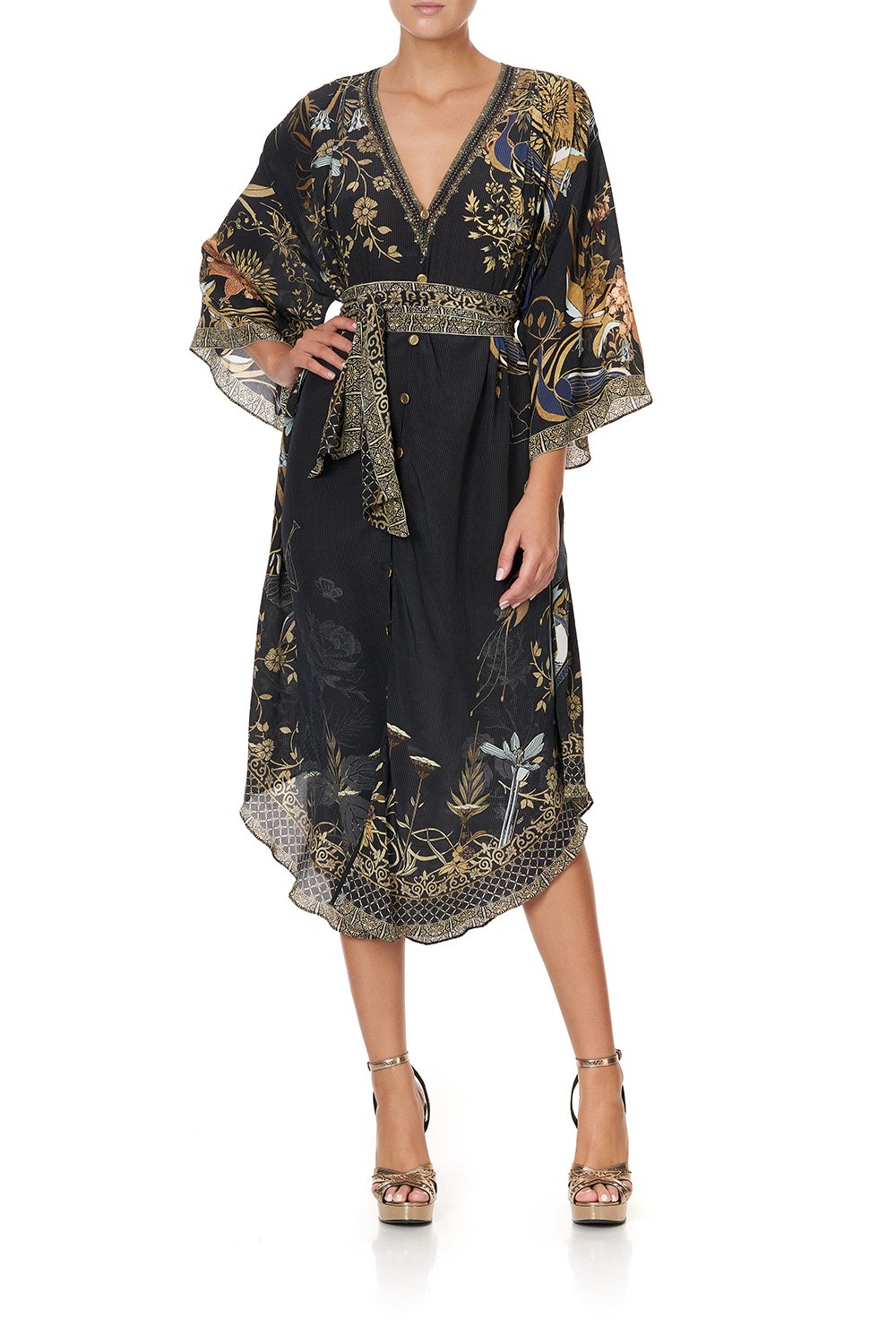 LOOSE BUTTON THROUGH DRESS THE JEWELLED ARROW