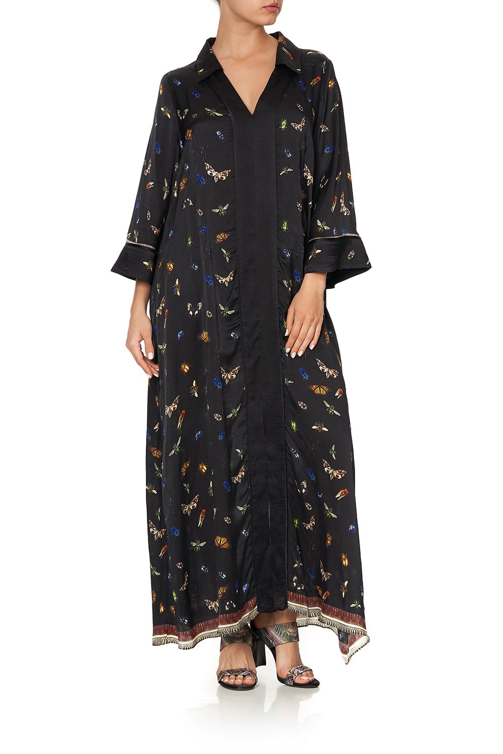 LOOSE SHIRT DRESS WITH CENTRE FRONT SPLIT LOVE BUG