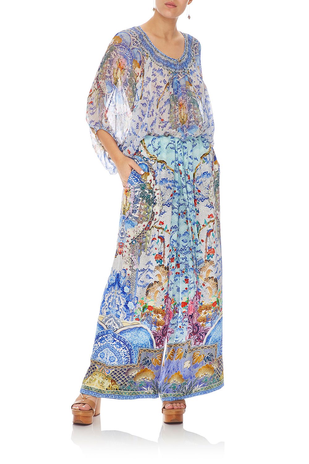 CAMILLA LOUNGE TROUSER W/ TIE WAIST GEISHA GATEWAYS