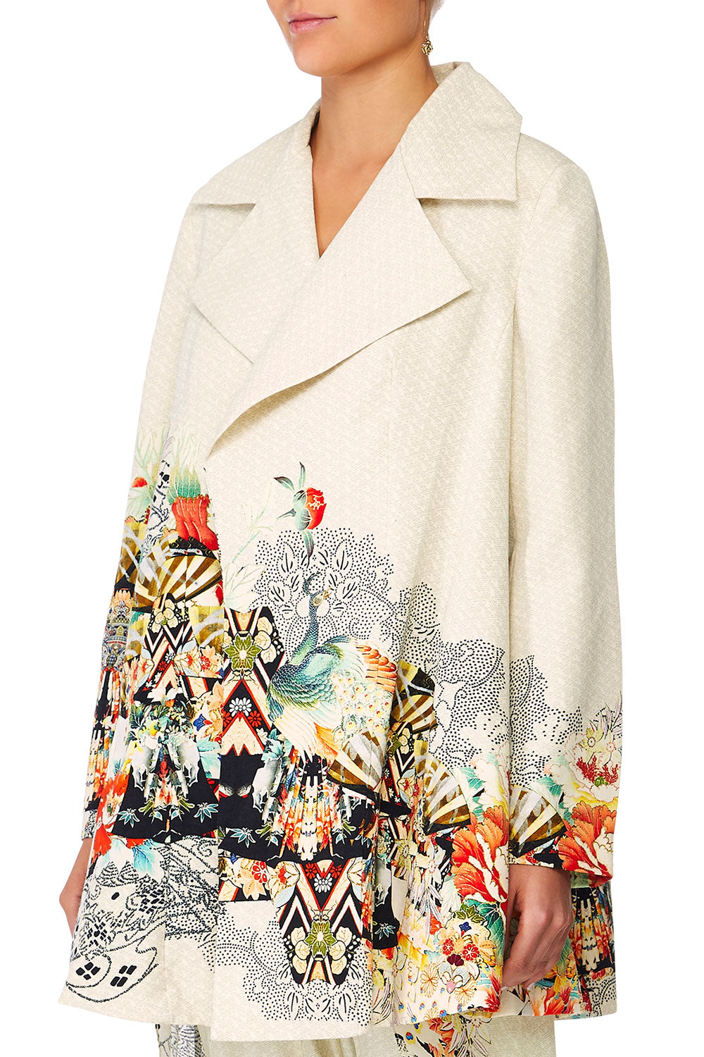 CAMILLA LOVE SPELLS OPEN COAT WITH WIDE COLLAR