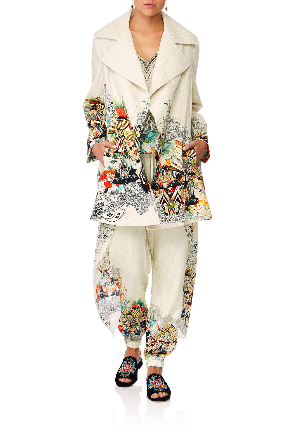 CAMILLA LOVE SPELLS OPEN COAT WITH WIDE COLLAR