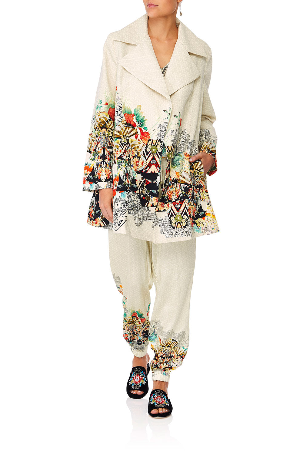 CAMILLA LOVE SPELLS OPEN COAT WITH WIDE COLLAR