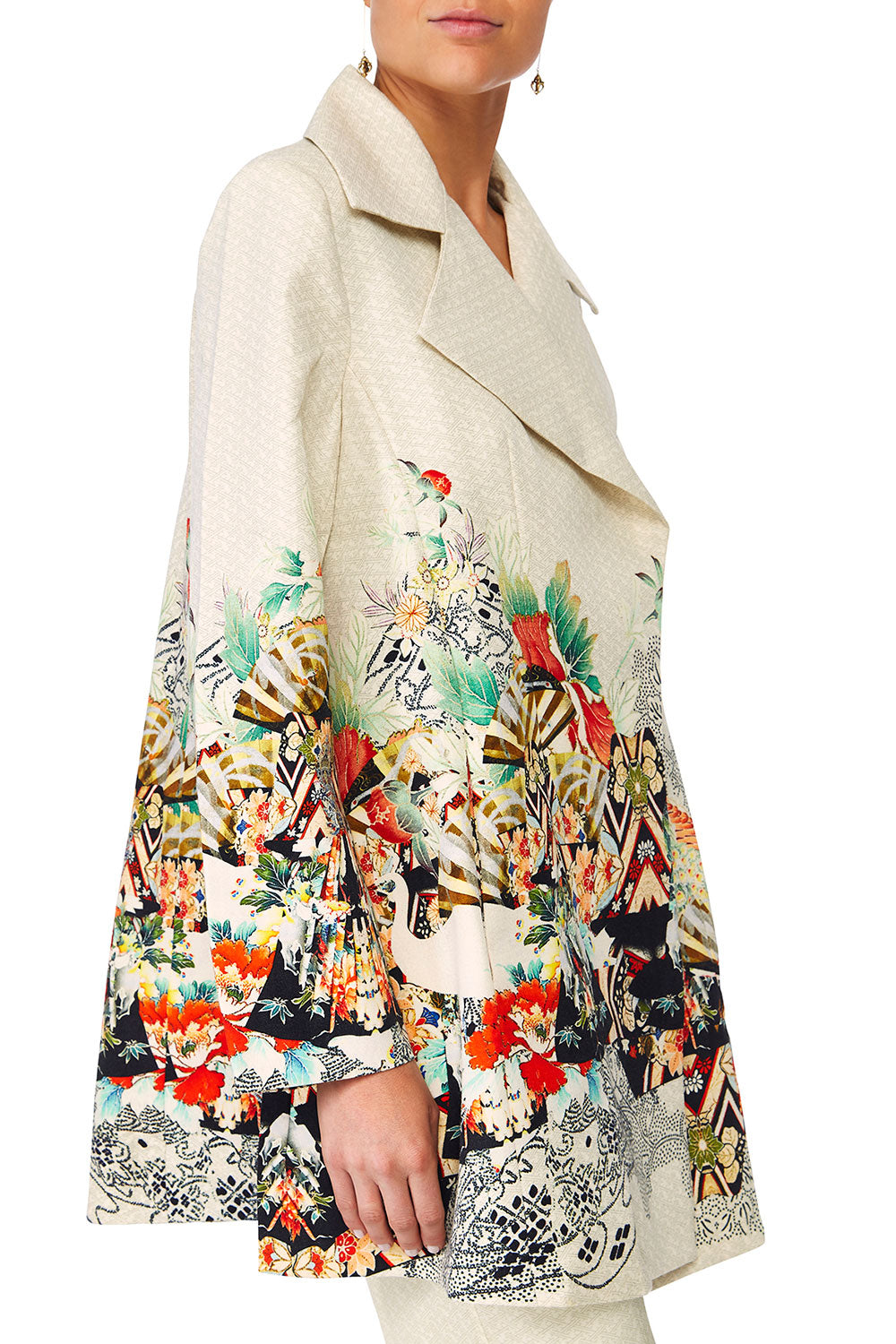 CAMILLA LOVE SPELLS OPEN COAT WITH WIDE COLLAR