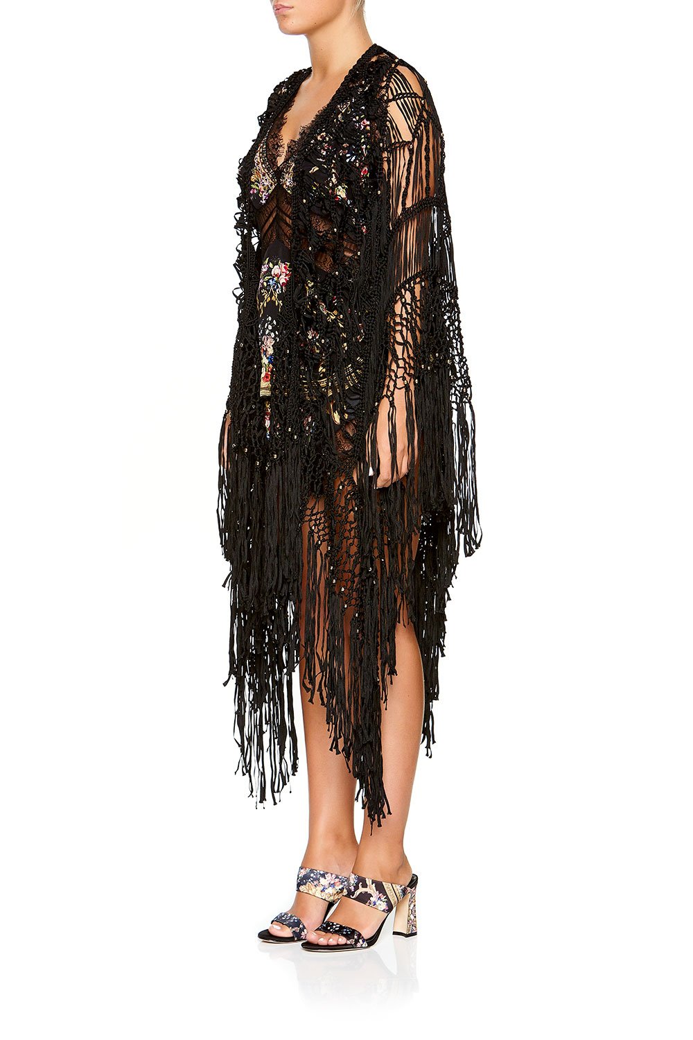 CAMILLA MACRAME THROW OVER PONCHO FRIEND IN FLORA