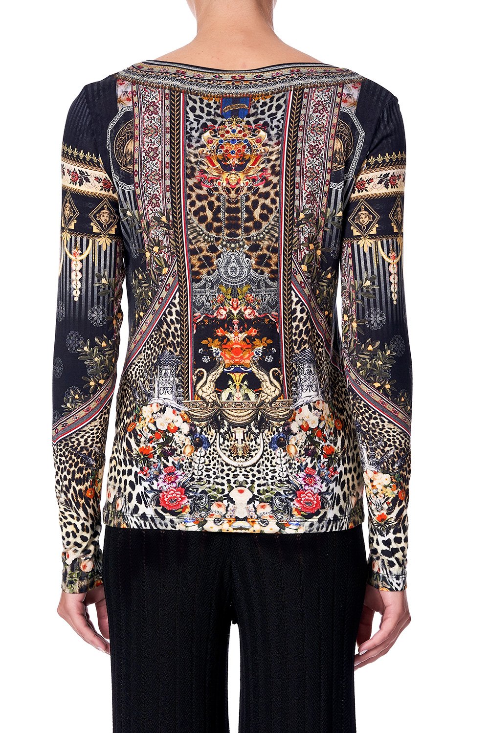 LONG SLEEVE FITTED TOP MARAIS AT MIDNIGHT