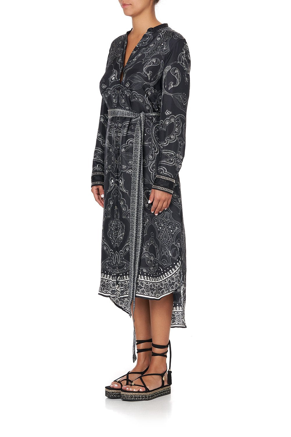 MID LENGTH SHIRT DRESS MIDNIGHT PEARL