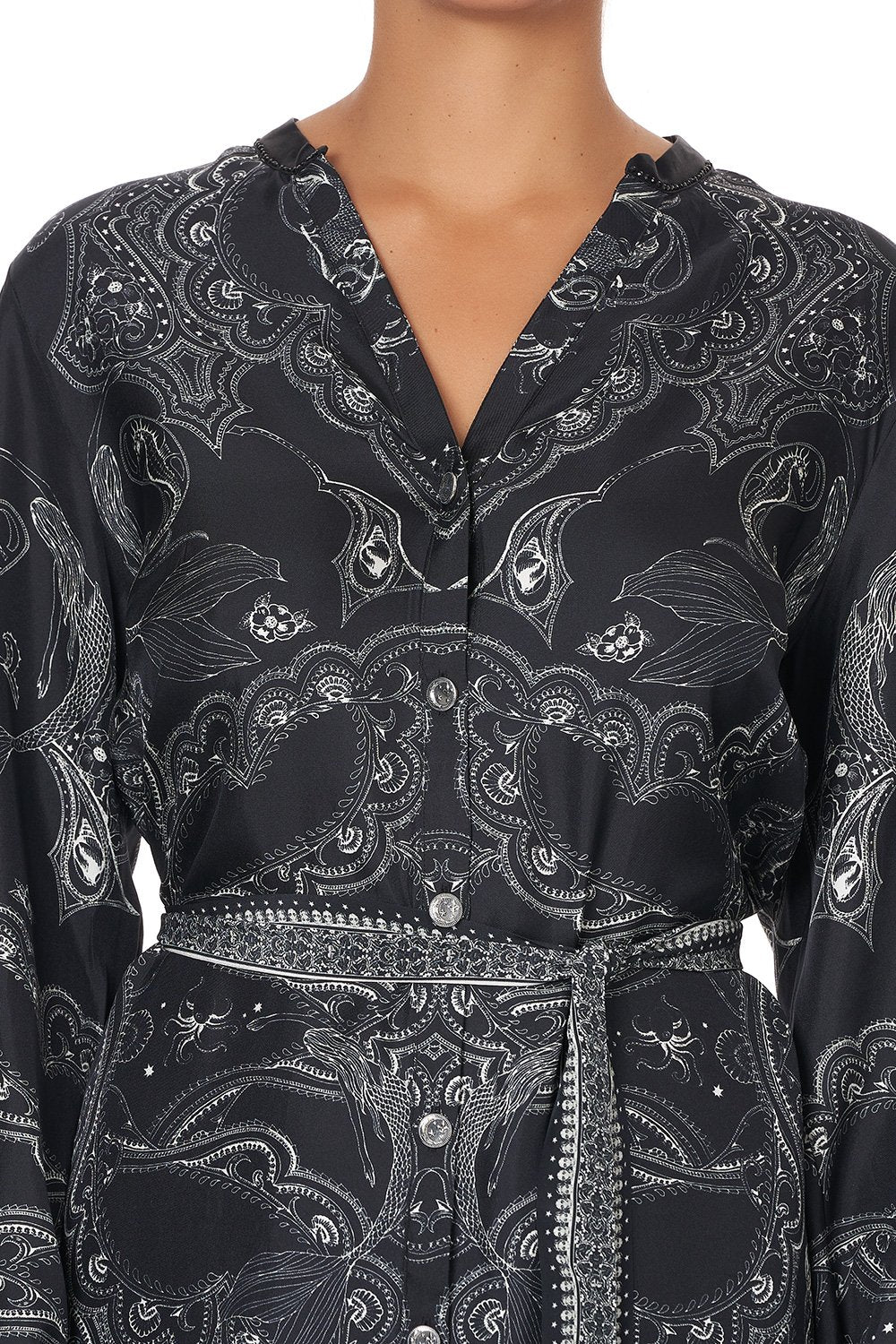 MID LENGTH SHIRT DRESS MIDNIGHT PEARL