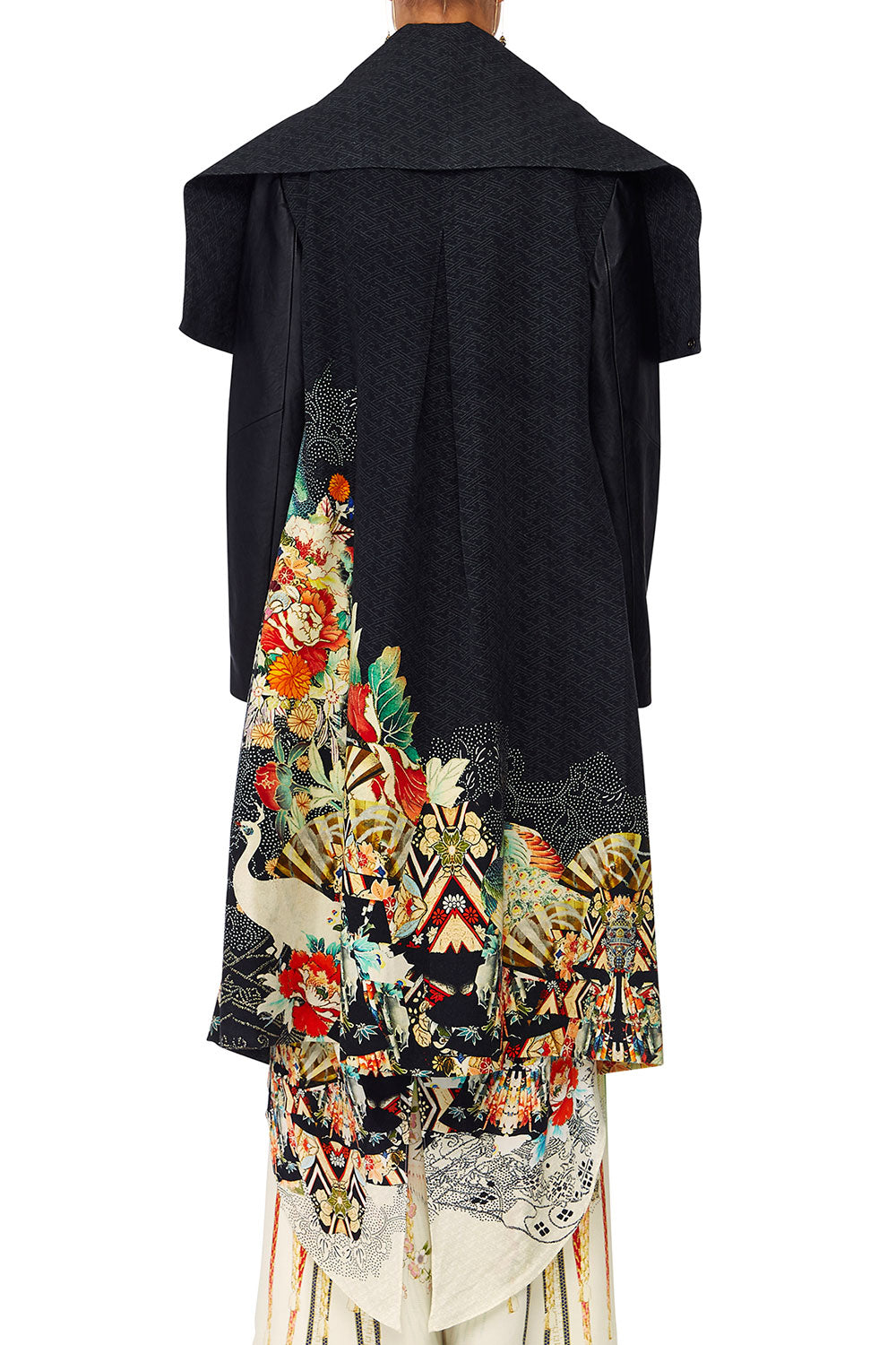 CAMILLA MIDNIGHT MOONCHILD WATERFALL COLLAR COAT