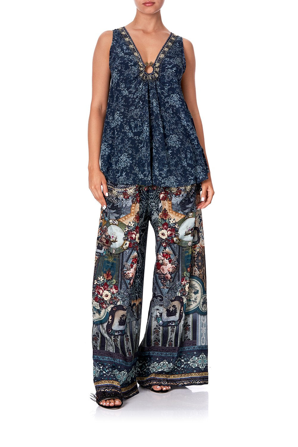 WIDE LEG TROUSER WITH FRONT POCKETS HOTEL BOHEME