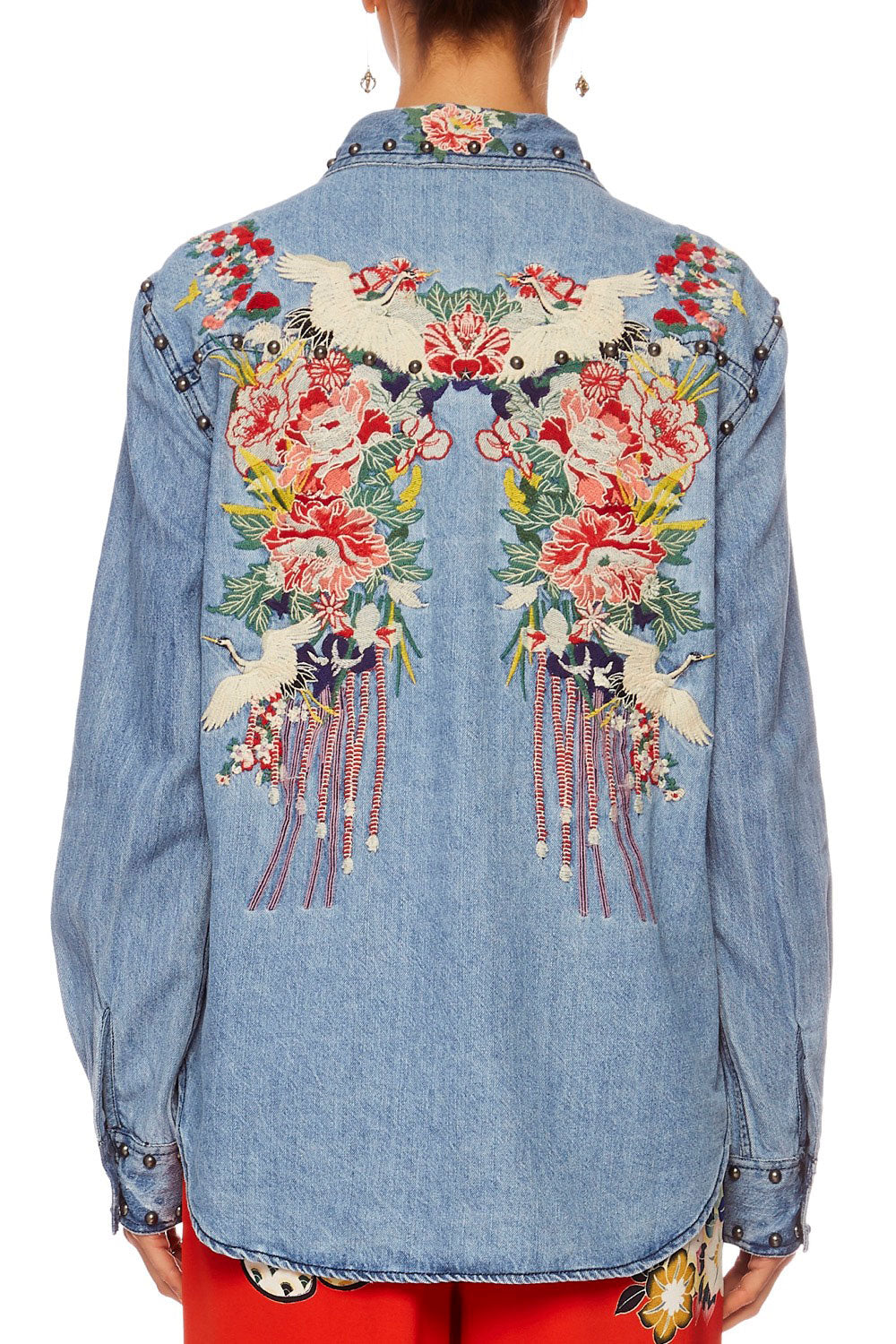 MS MAIKO STUDDED DENIM SHIRT