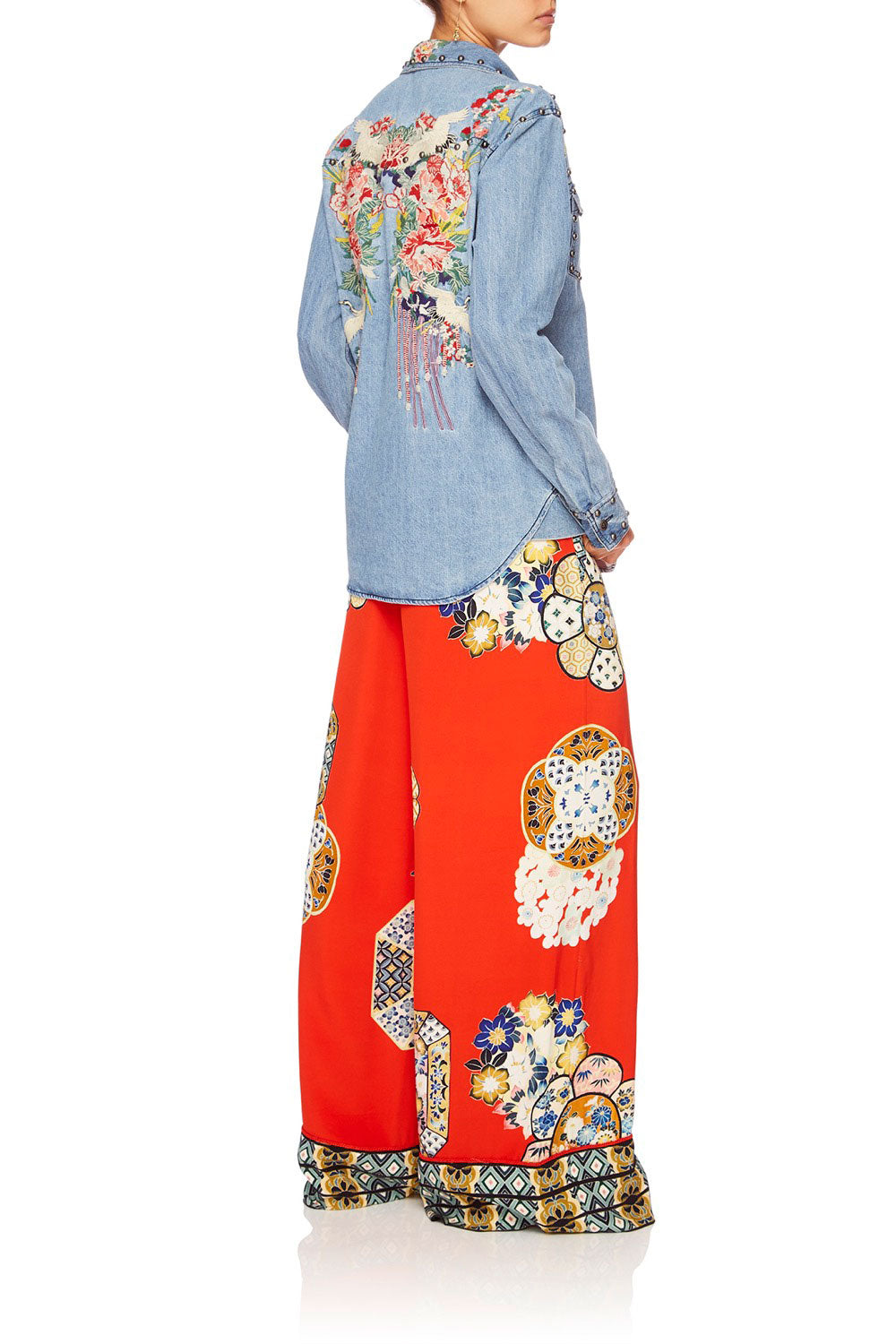 MS MAIKO STUDDED DENIM SHIRT