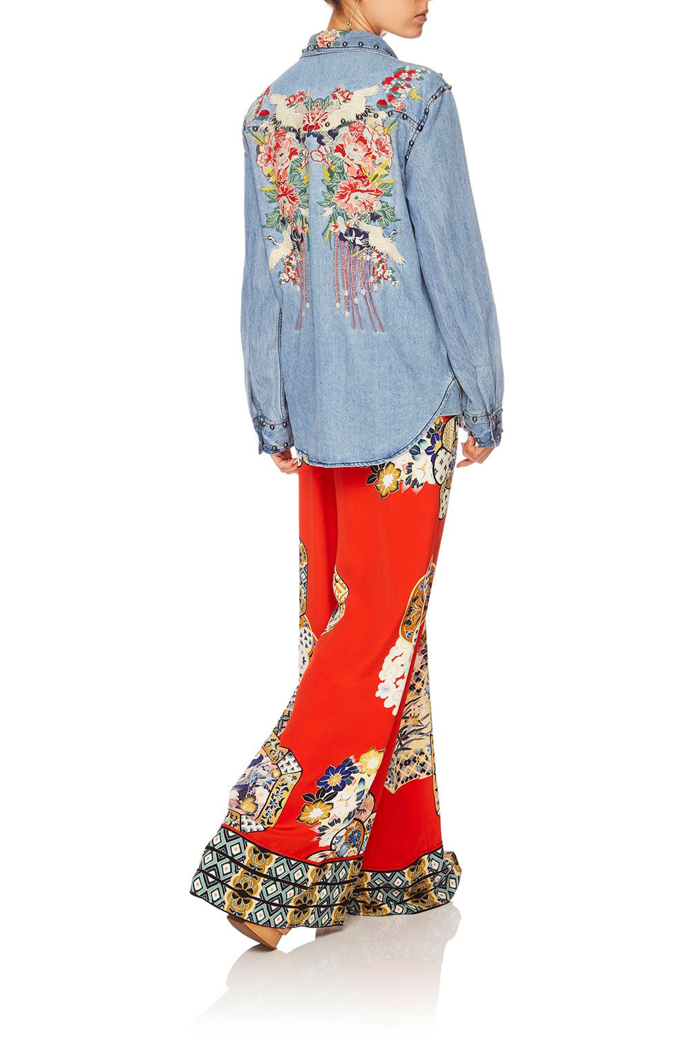 MS MAIKO STUDDED DENIM SHIRT