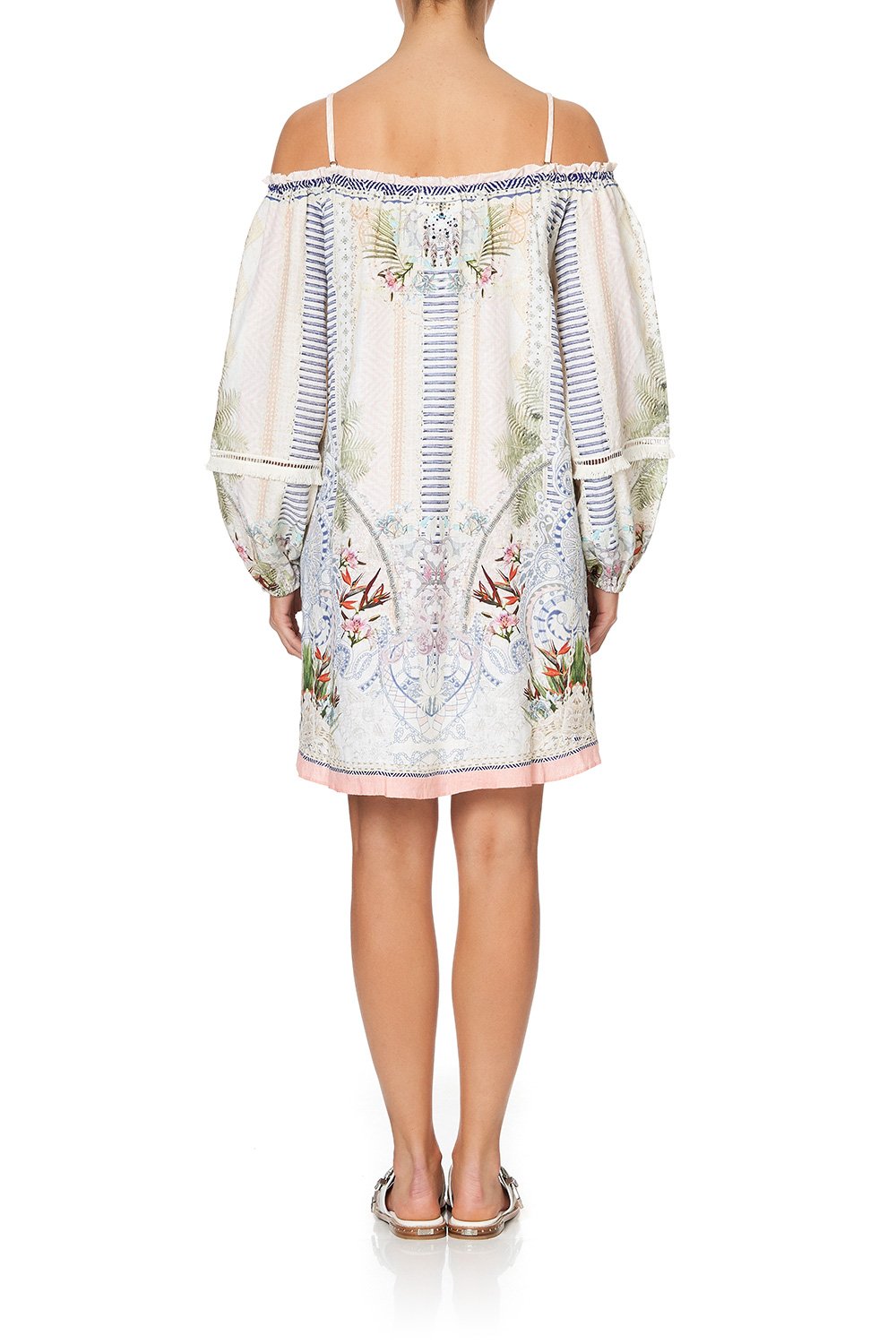 OFF SHOULDER DRESS WITH STRAPS BEACH SHACK