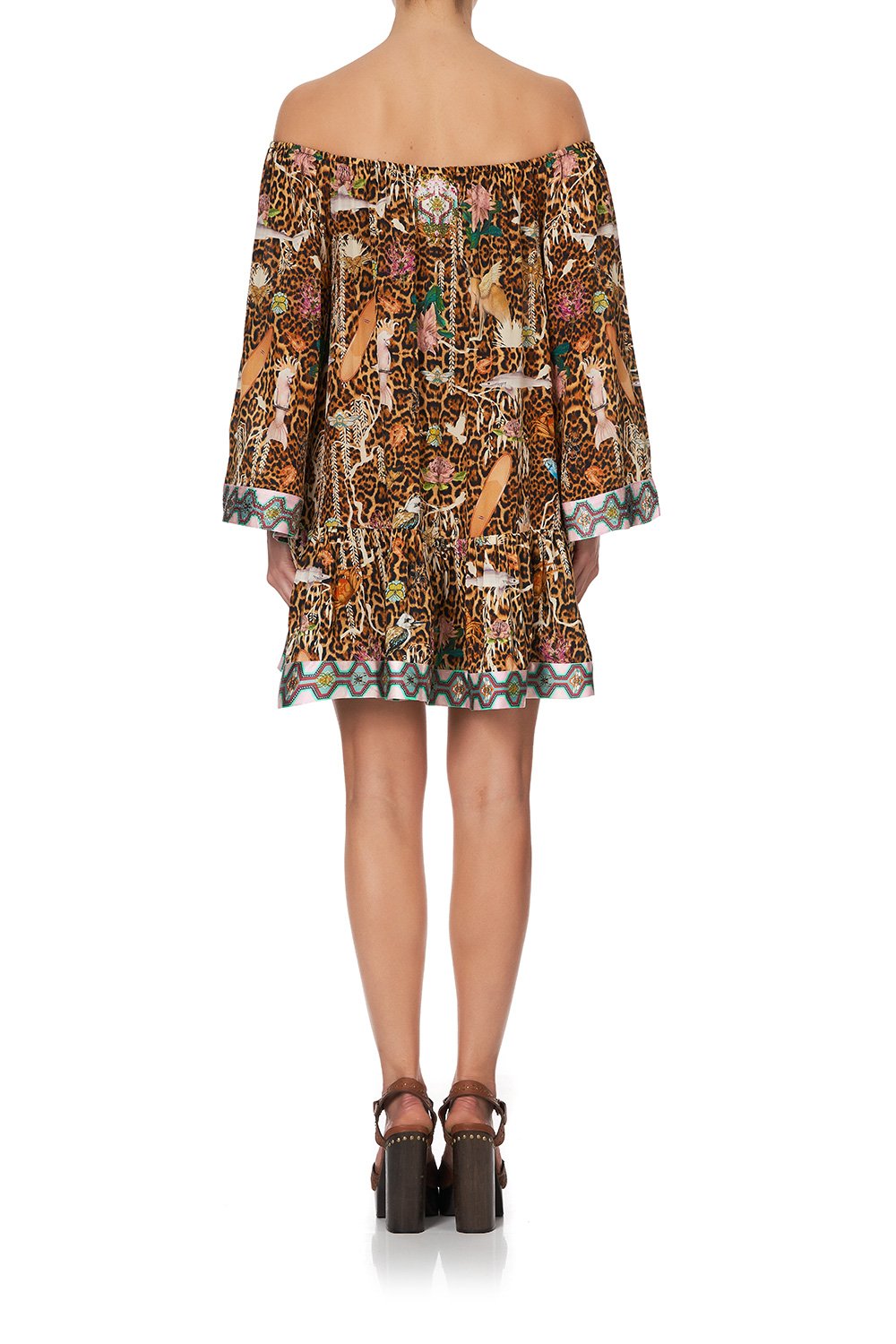 OFF SHOULDER FRILL HEM DRESS FAUNA ELECTRO