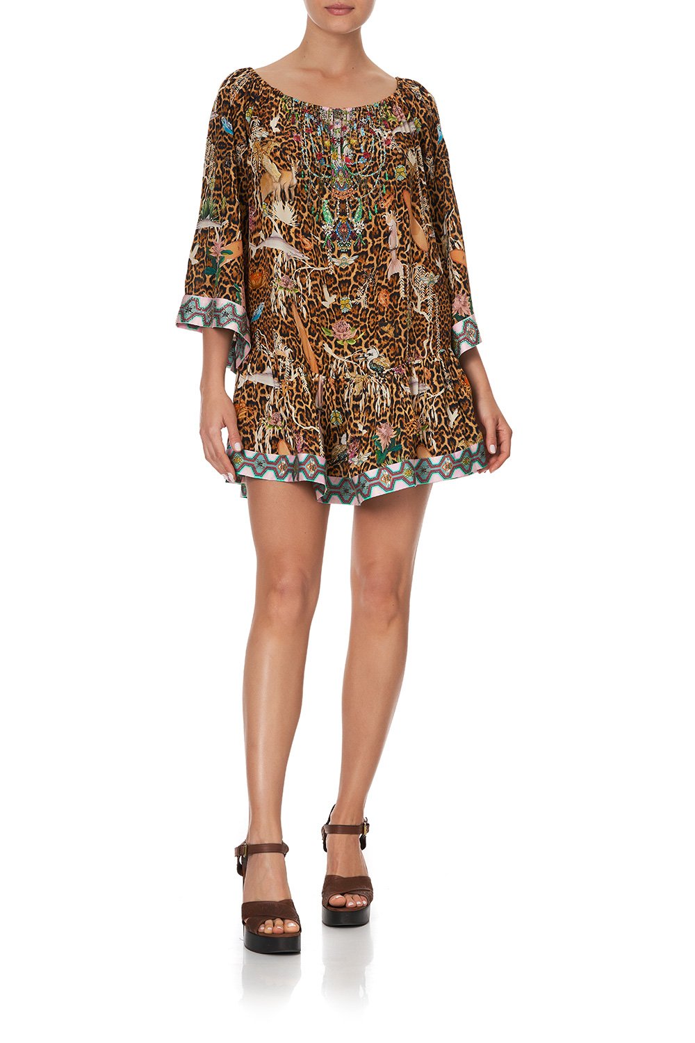 OFF SHOULDER FRILL HEM DRESS FAUNA ELECTRO