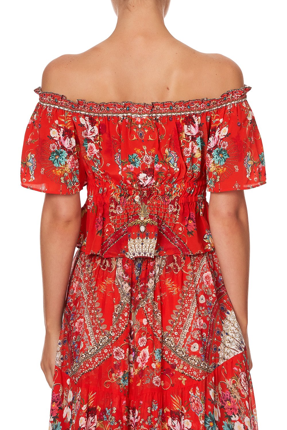 OFF SHOULDER GATHERED TOP CAMEOS CAN CAN