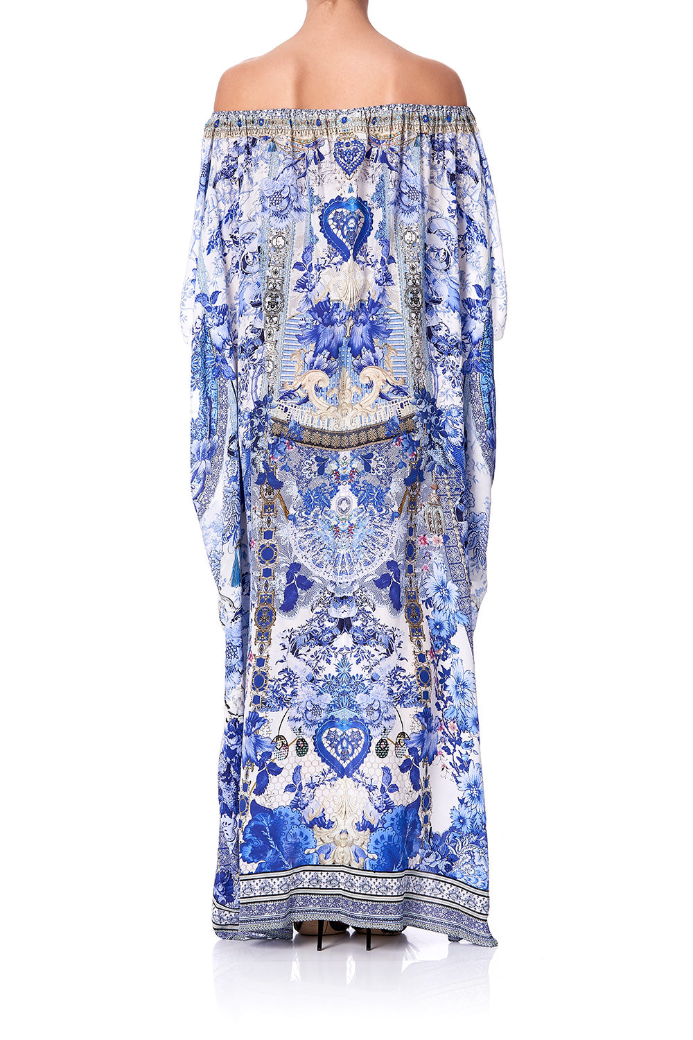 OFF SHOULDER KAFTAN WITH SPLIT PAINTED PROVINCIAL