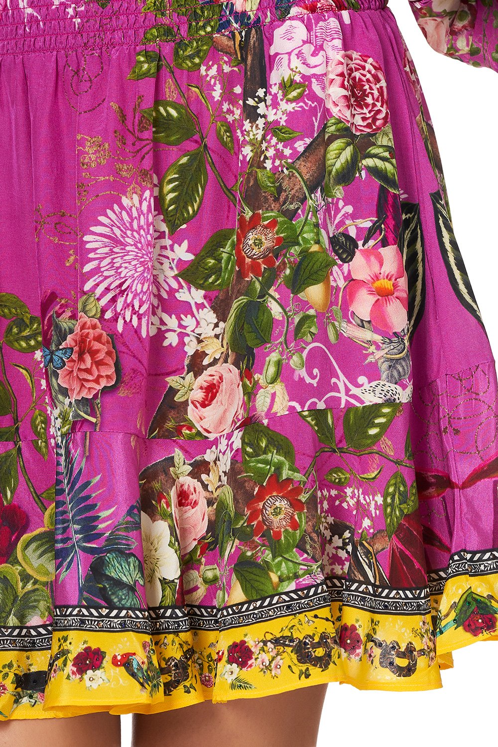 OFF SHOULDER SHORT DRESS JUNGLE LANGUAGE