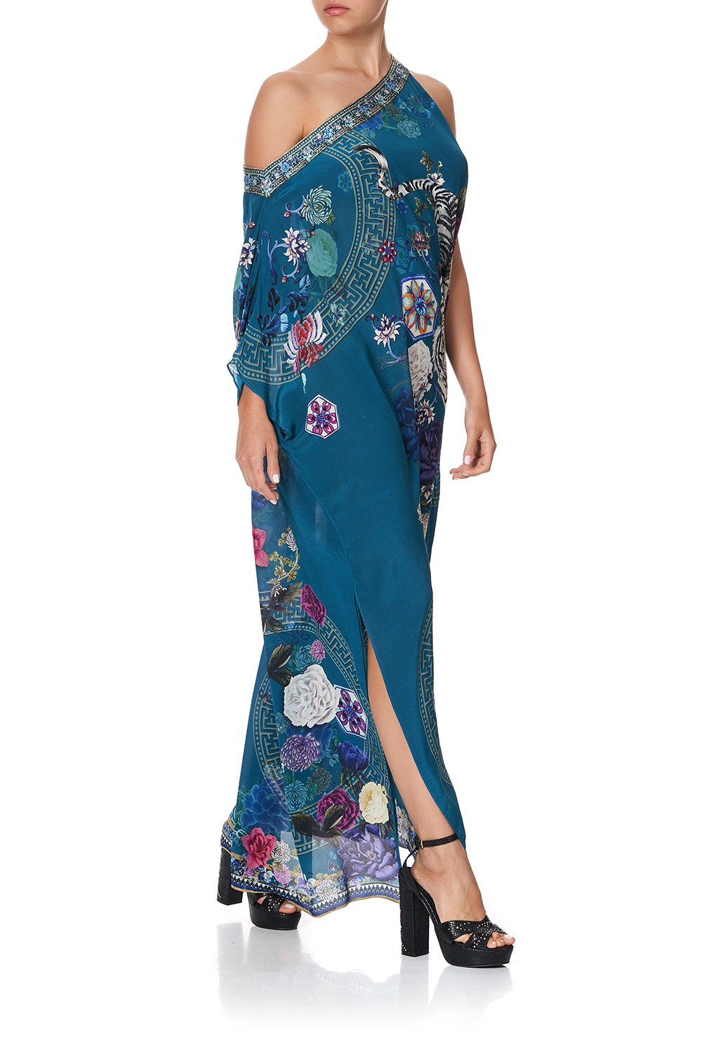 ONE SHOULDER KAFTAN WITH NECKBAND LUNAR GAZING