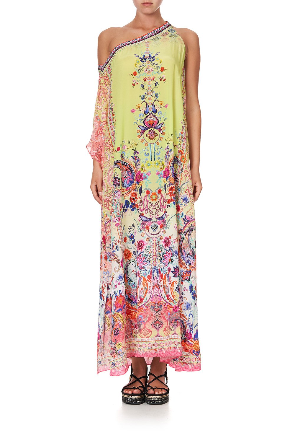 ONE SHOULDER KAFTAN WITH NECKBAND PEACE MOVEMENT