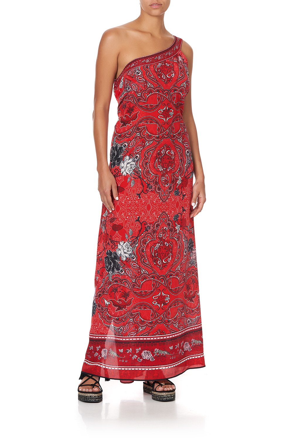 ONE SHOULDER KAFTAN WITH NECKBAND PIRATE PUNK