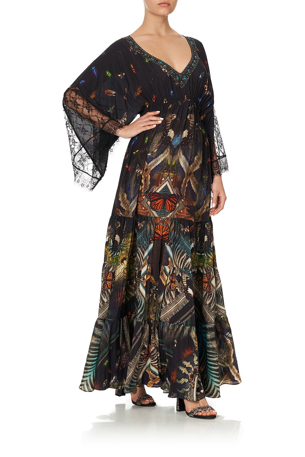 PANEL DRESS WITH LACE SLEEVE MATERNAL INSTINCT