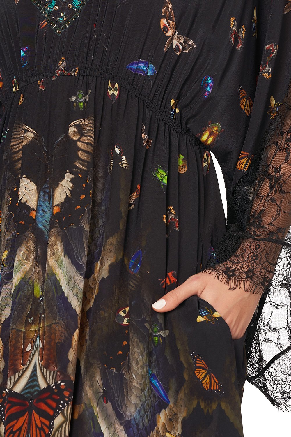 PANEL DRESS WITH LACE SLEEVE MATERNAL INSTINCT