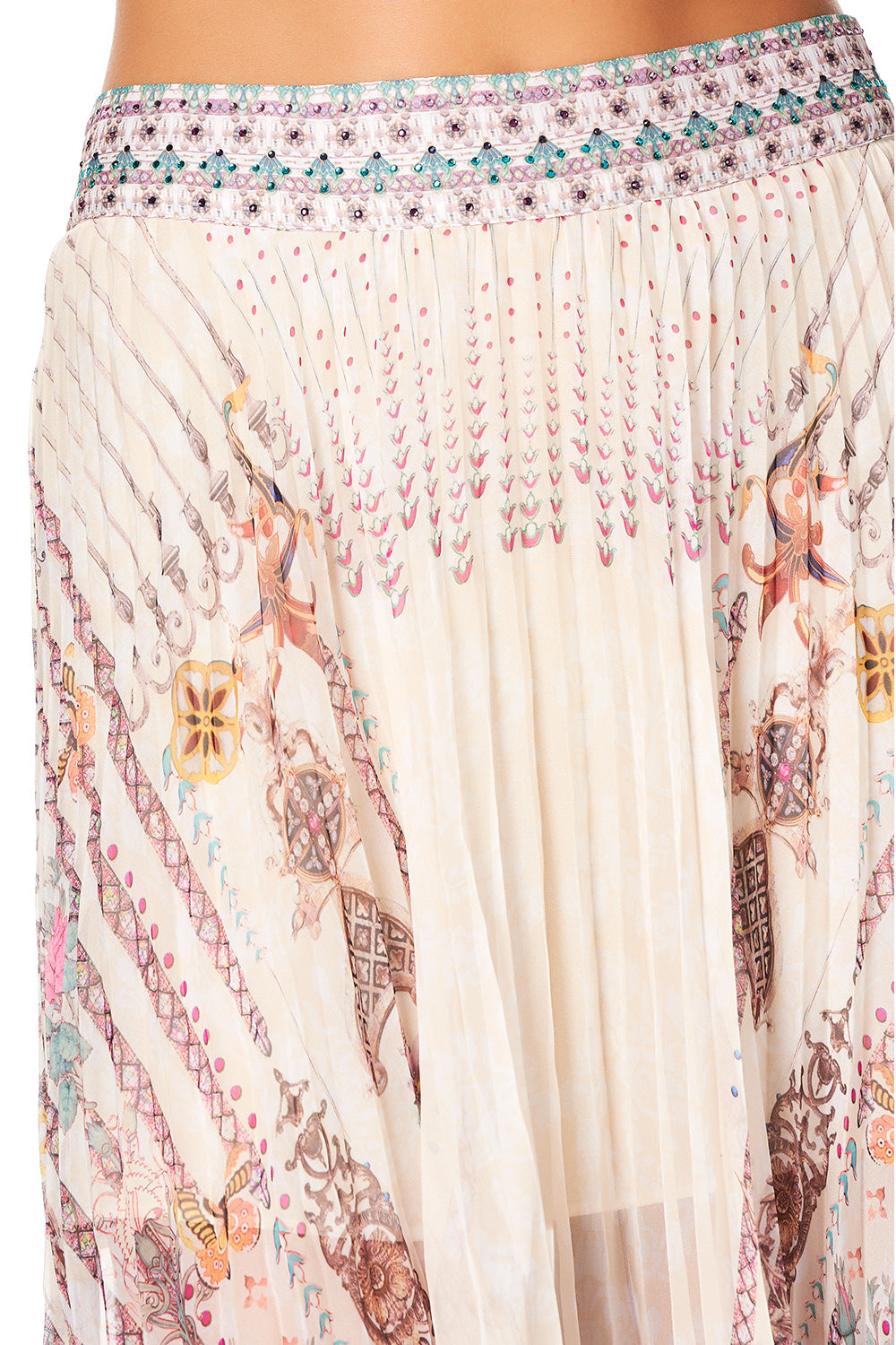 CAMILLA PLEATED FULL HEM SKIRT GOLDEN AGE