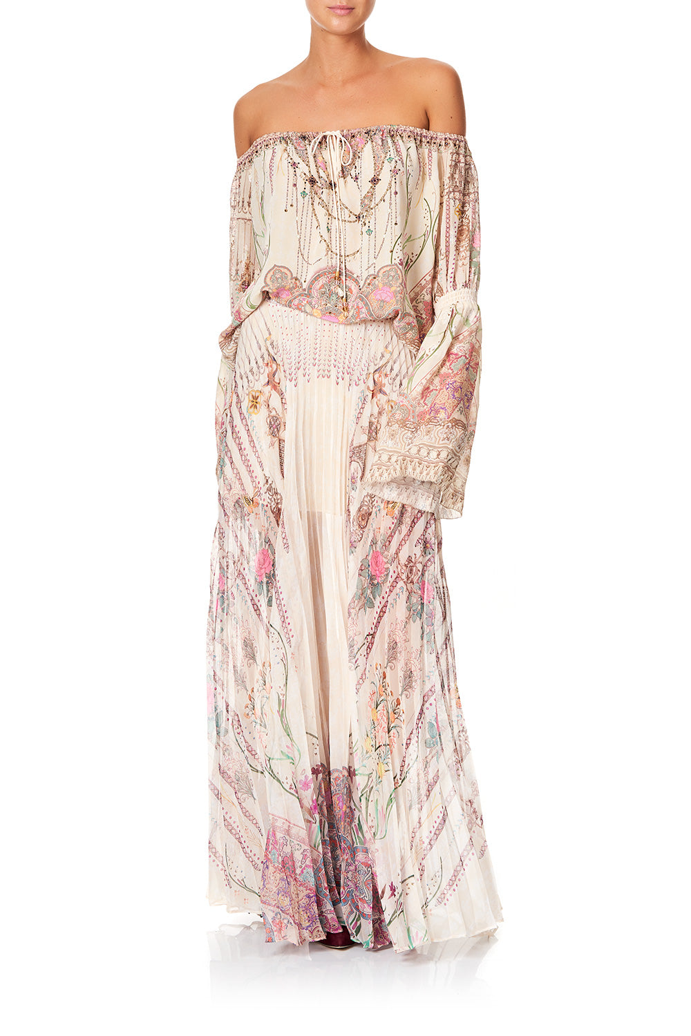 CAMILLA PLEATED FULL HEM SKIRT GOLDEN AGE