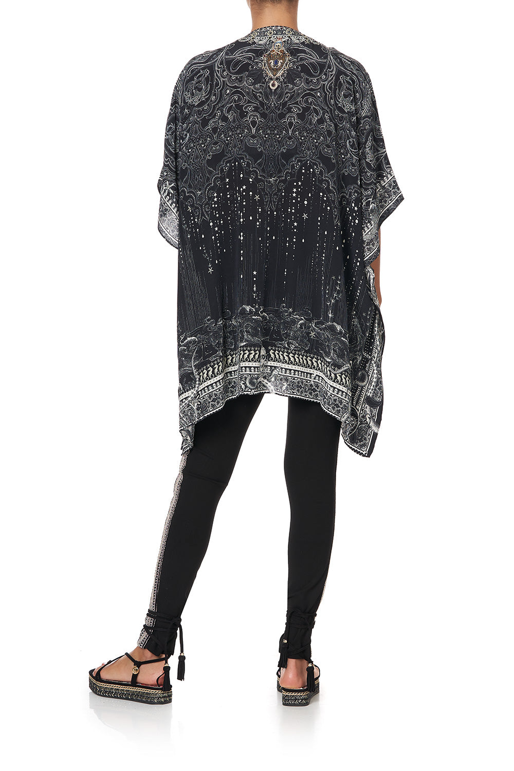 SHORT LACE UP KAFTAN MIDNIGHT PEARL