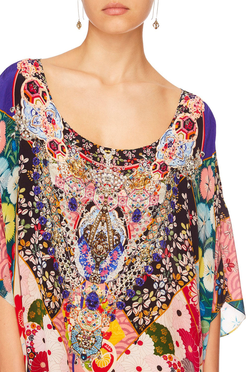 CAMILLA POSTCARDS FROM MARS SHORT ROUND NECK KAFTAN