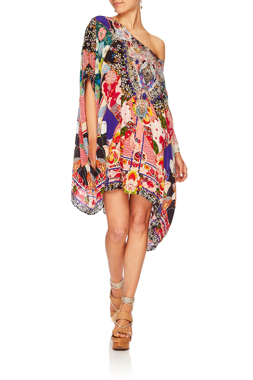 CAMILLA POSTCARDS FROM MARS SHORT ROUND NECK KAFTAN